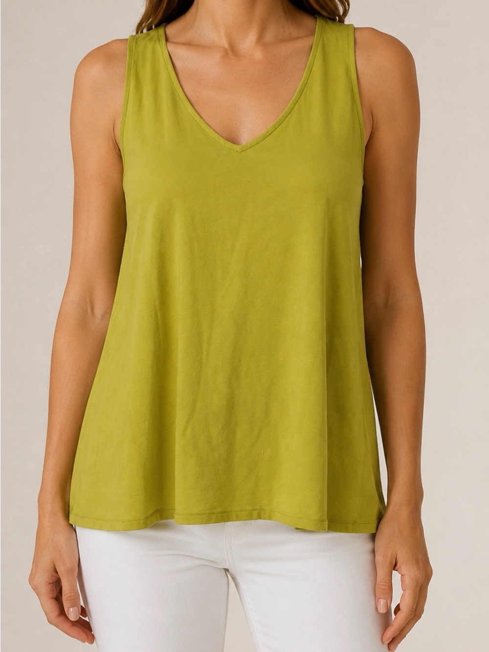 J. Jill Perfect Reversible Tank Top 2X Chartreuse Green V-Neck Sleeveless
